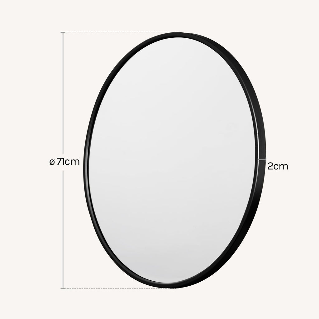 WOLTU Miroir Mural Rond, Miroir Salle de Bain, Ø50 cm, Doré | Cadre en Métal, Miroir Rond Décoratif pour Entrée, Chambre, Maquillage, Couloir, Moderne