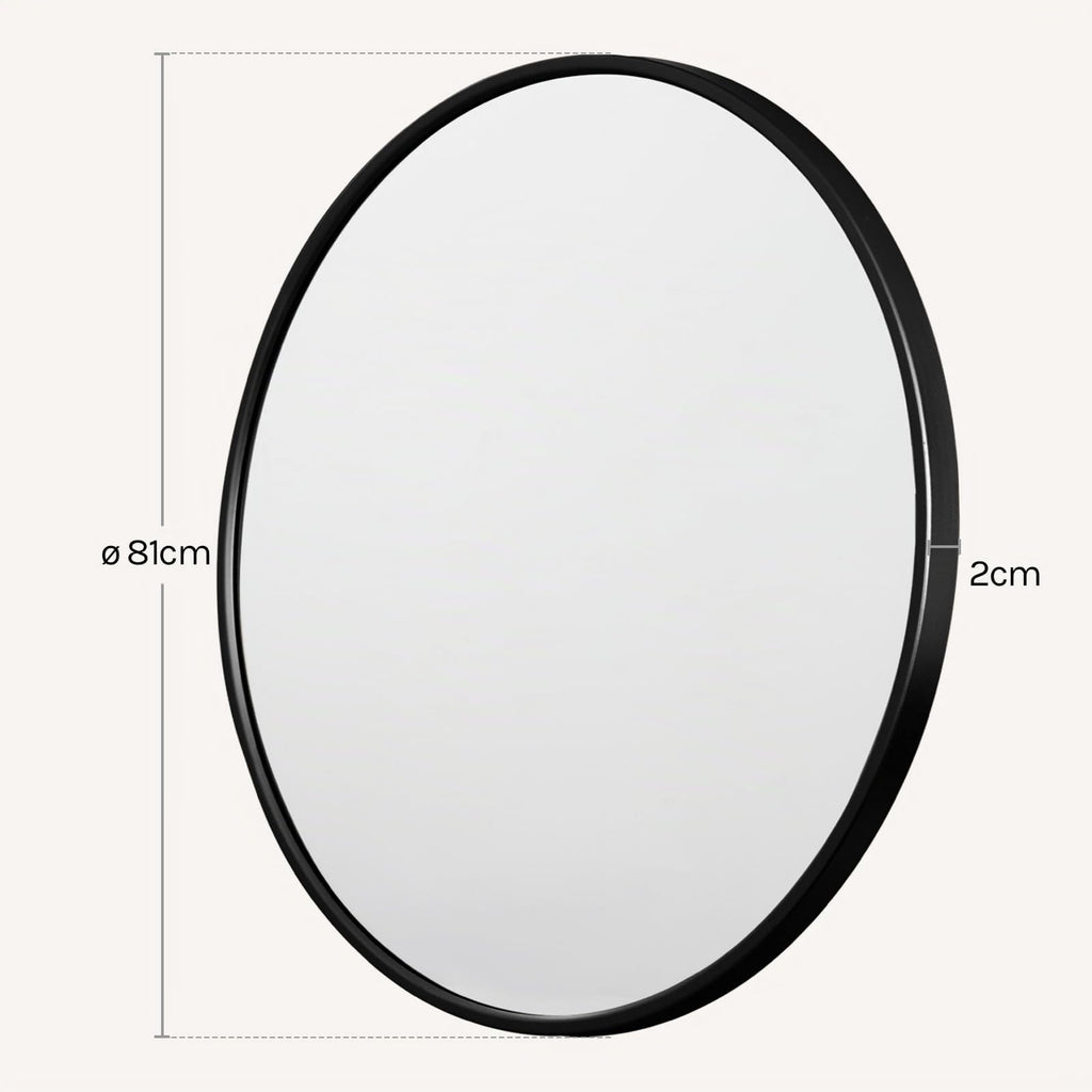 WOLTU Miroir Mural Rond, Miroir Salle de Bain, Ø50 cm, Doré | Cadre en Métal, Miroir Rond Décoratif pour Entrée, Chambre, Maquillage, Couloir, Moderne