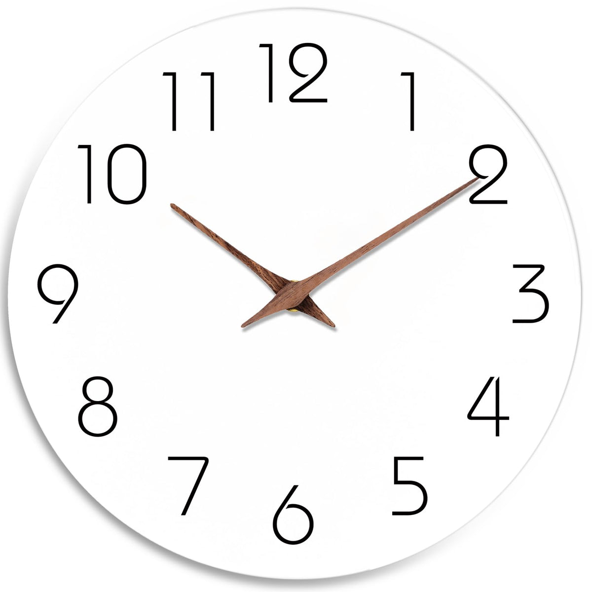 Mosewa Horloge Murale, 20cm Silencieuse sans tic-tac, Design Moderne en Bois, Parfaite pour la Décoration de la Chambre, du Salon, de la Cuisine, de la Salle de Bain et du Bureau, Noire