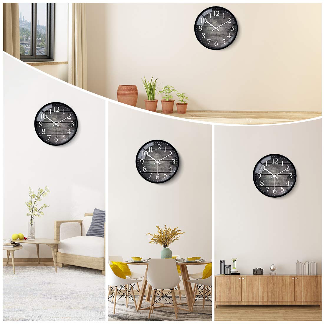 VIKMARI Horloge Murale 20 cm Moderne, Silencieuse, Or Rose, Cuisine, Salon | Décoration cuisine, horloge design moderne, grands chiffres 3D, silencieuse sans tic-tac, idéale pour salon et chambre