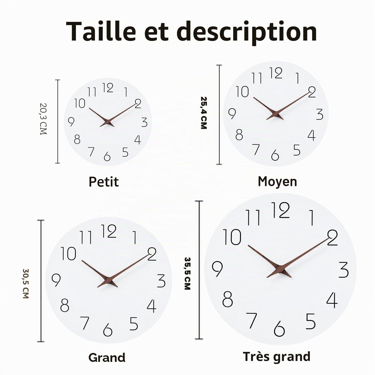 Mosewa Horloge Murale, 20cm Silencieuse sans tic-tac, Design Moderne en Bois, Parfaite pour la Décoration de la Chambre, du Salon, de la Cuisine, de la Salle de Bain et du Bureau, Noire