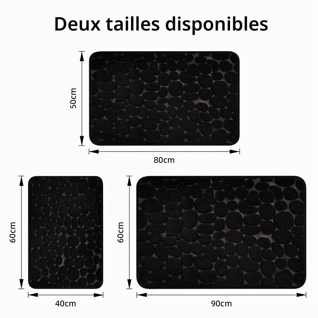 chakme Tapis de Bain en Mousse à mémoire de Forme - Tapis de Douche Absorbant - Tapis de Bain - Tapis décoratif - Antidérapant - pour Salle de Bain et Salon - 43 x 61 cm - Gris foncé