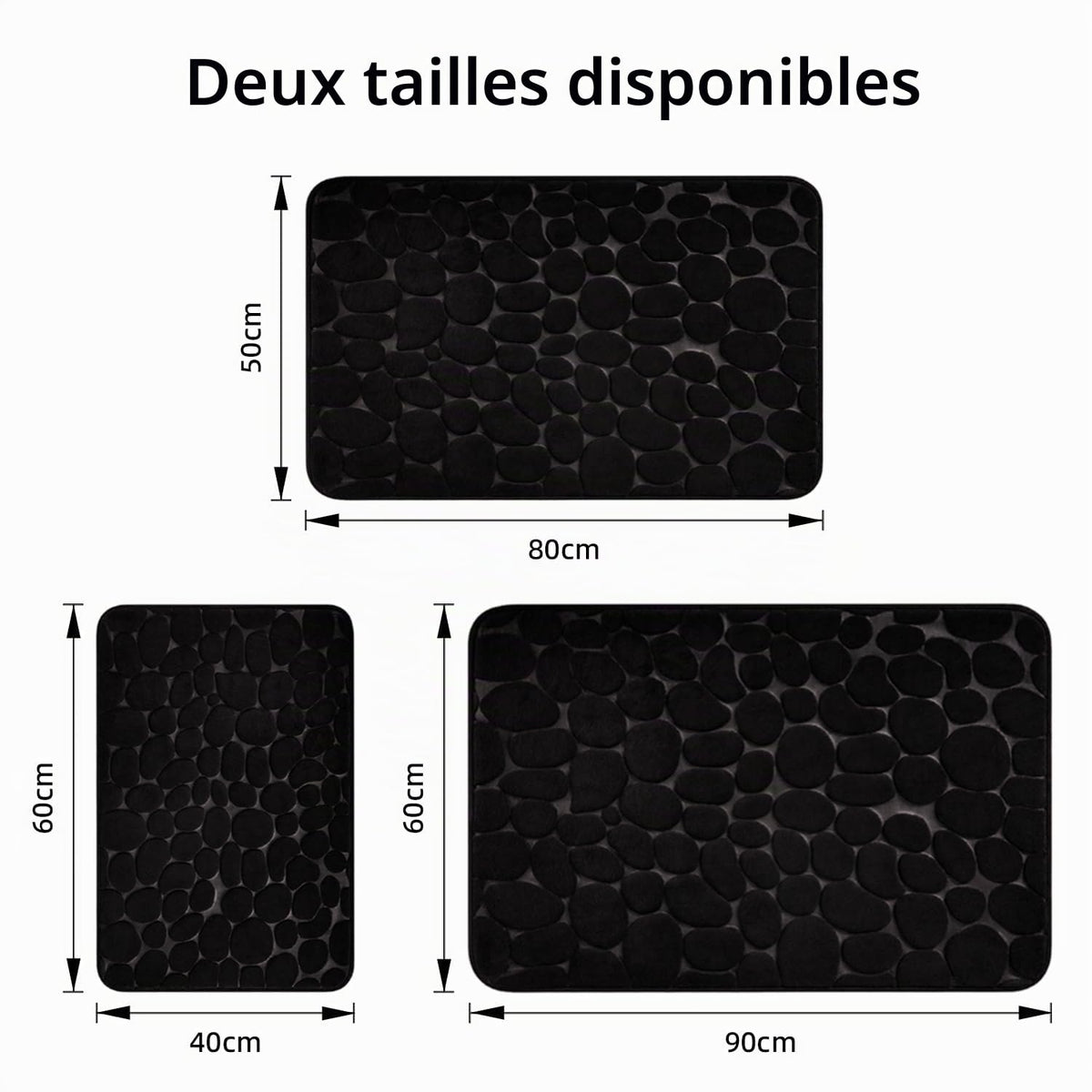 chakme Tapis de Bain en Mousse à mémoire de Forme - Tapis de Douche Absorbant - Tapis de Bain - Tapis décoratif - Antidérapant - pour Salle de Bain et Salon - 43 x 61 cm - Gris foncé