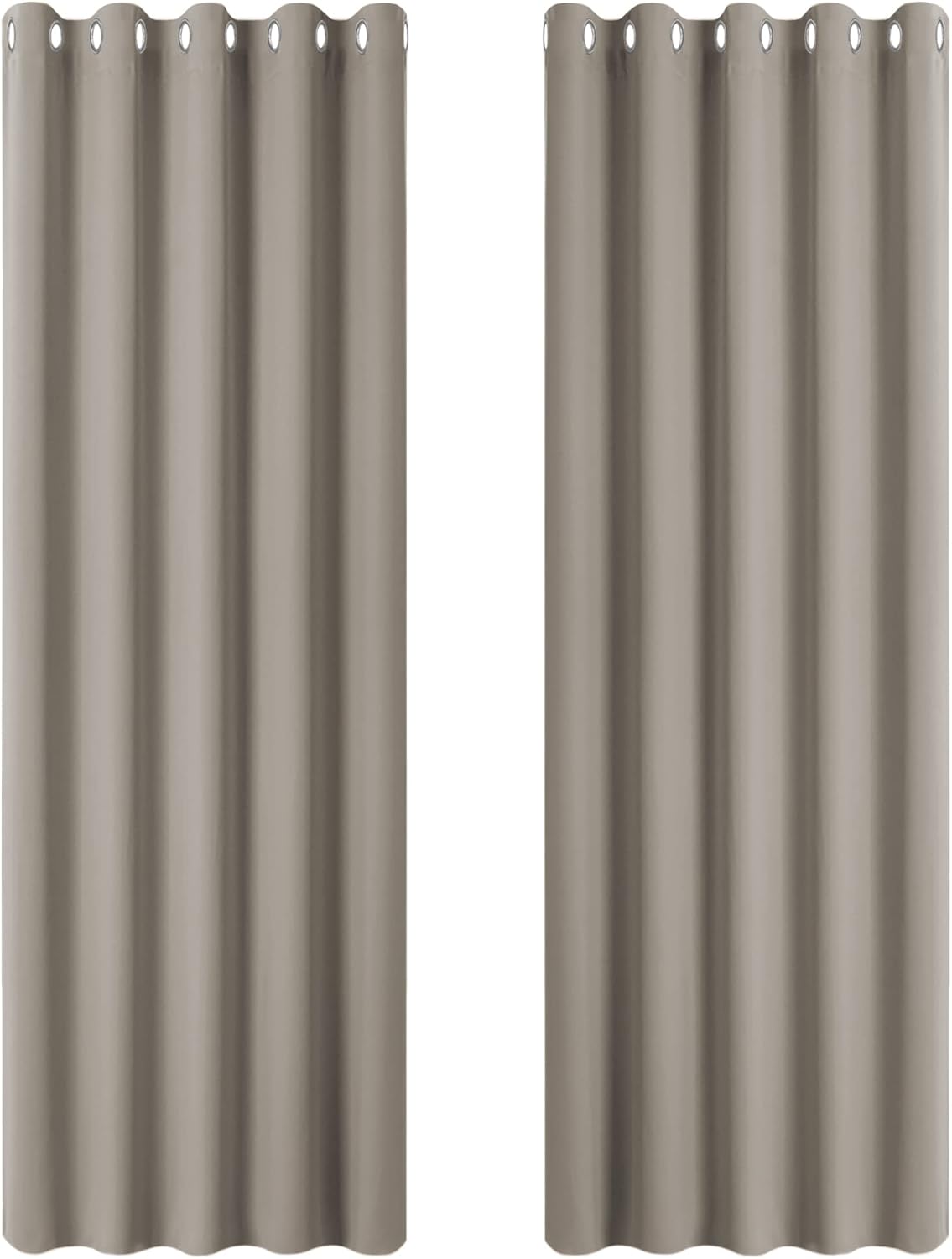 PONY DANCE Lot de 2 Rideau Occultant Thermique Isolant Anti Froid et Chaleur 140x240 (lxH) Tenture Opaque à Oeillets Isolation Lumiere Uv Decoration Chambre Maison Salon Intérieurs, Gris | 140x240 (lxH),Tenture Opaque à Oeillets, Isolation Lumiere anti Uv