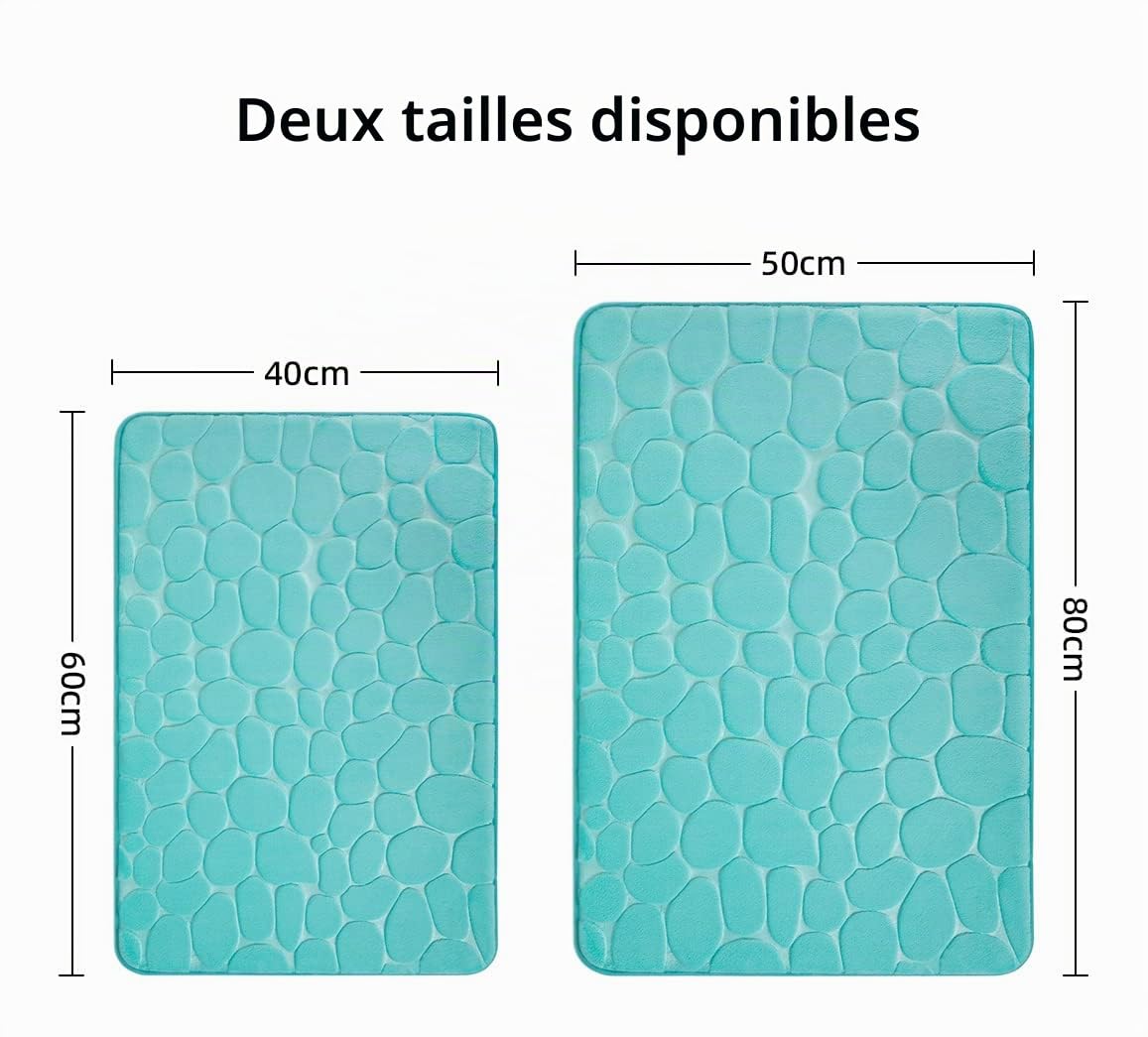 chakme Tapis de Bain en Mousse à mémoire de Forme - Tapis de Douche Absorbant - Tapis de Bain - Tapis décoratif - Antidérapant - pour Salle de Bain et Salon - 43 x 61 cm - Gris foncé