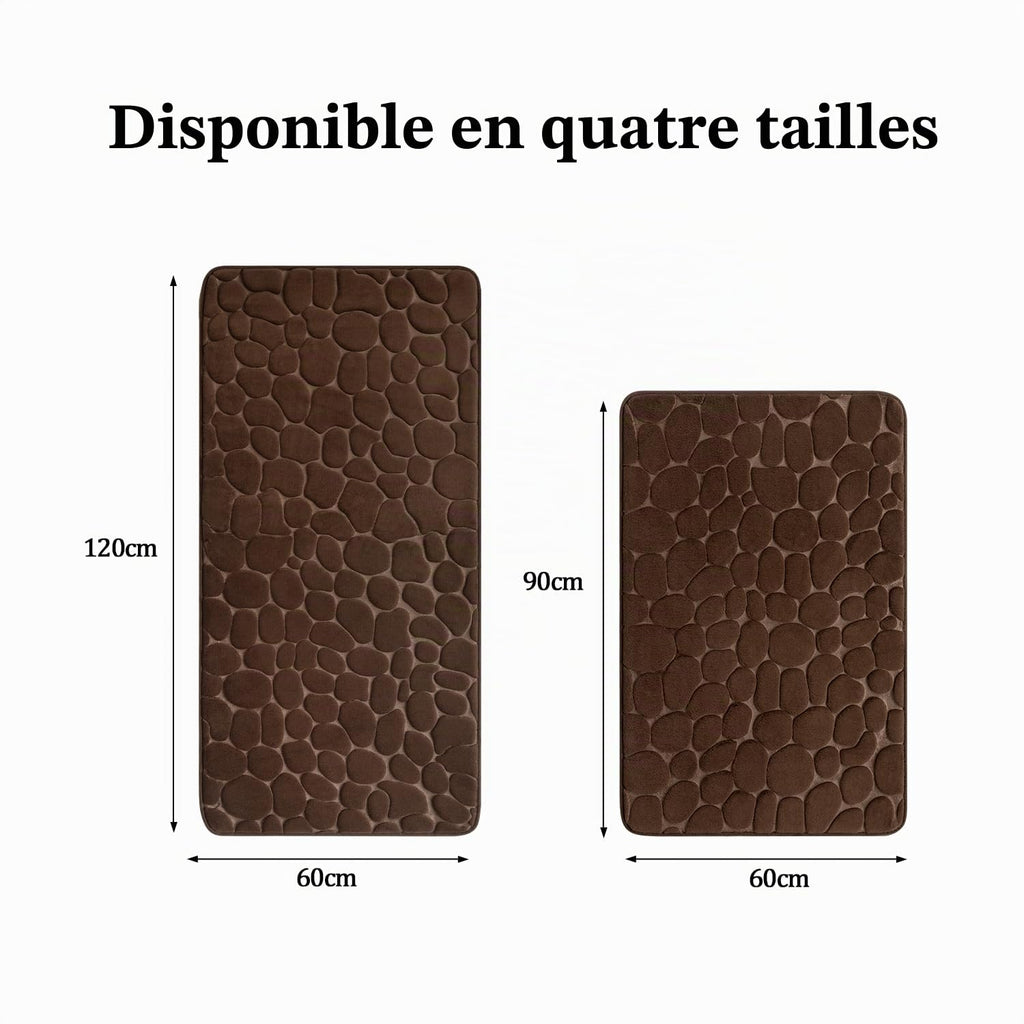 chakme Tapis de Bain en Mousse à mémoire de Forme - Tapis de Douche Absorbant - Tapis de Bain - Tapis décoratif - Antidérapant - pour Salle de Bain et Salon - 43 x 61 cm - Gris foncé