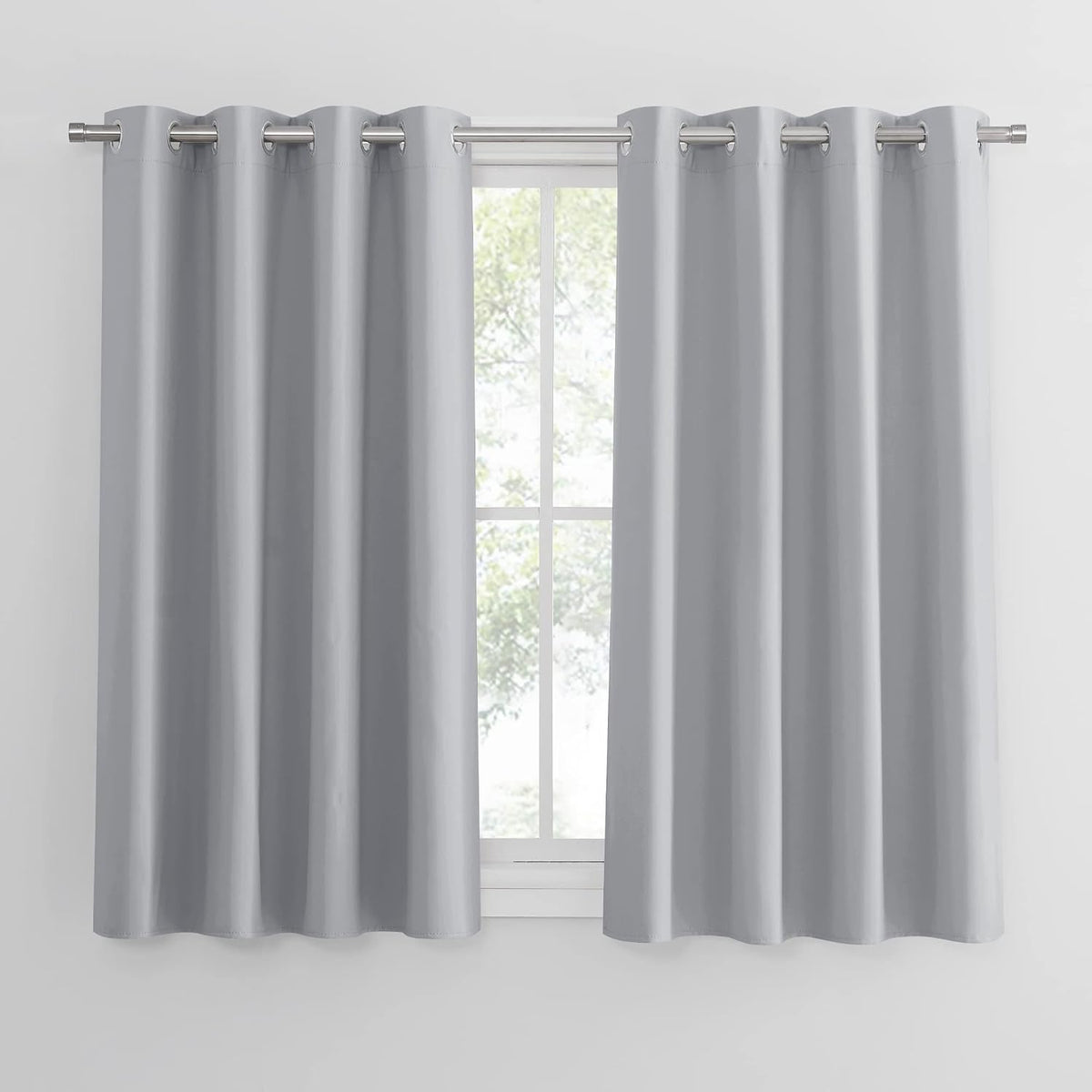 PONY DANCE Lot de 2 Rideau Occultant Thermique Isolant Anti Froid et Chaleur 140x240 (lxH) Tenture Opaque à Oeillets Isolation Lumiere Uv Decoration Chambre Maison Salon Intérieurs, Gris | 140x240 (lxH),Tenture Opaque à Oeillets, Isolation Lumiere anti Uv