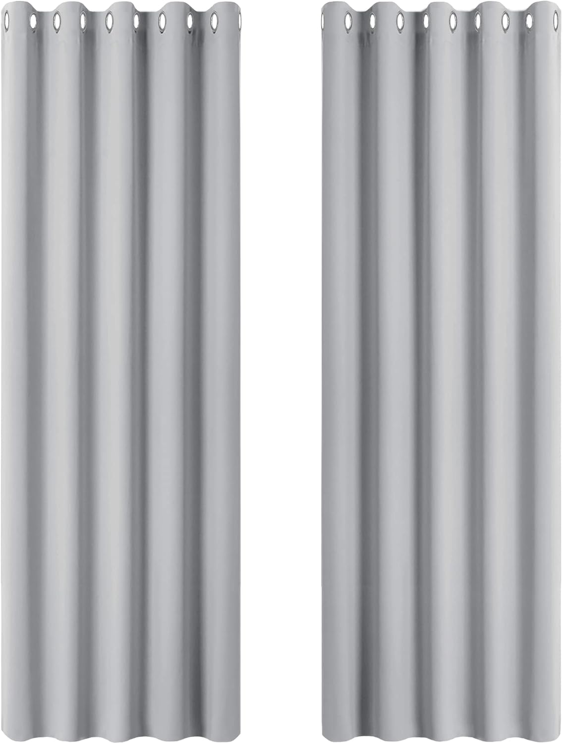 PONY DANCE Lot de 2 Rideau Occultant Thermique Isolant Anti Froid et Chaleur 140x240 (lxH) Tenture Opaque à Oeillets Isolation Lumiere Uv Decoration Chambre Maison Salon Intérieurs, Gris | 140x240 (lxH),Tenture Opaque à Oeillets, Isolation Lumiere anti Uv