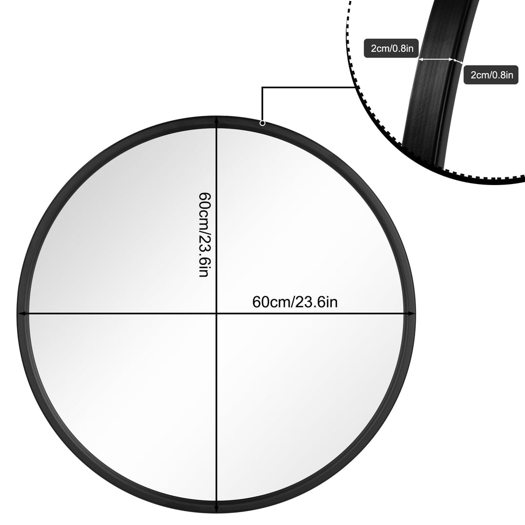 WOLTU Miroir Mural Rond, Miroir Salle de Bain, Ø50 cm, Doré | Cadre en Métal, Miroir Rond Décoratif pour Entrée, Chambre, Maquillage, Couloir, Moderne