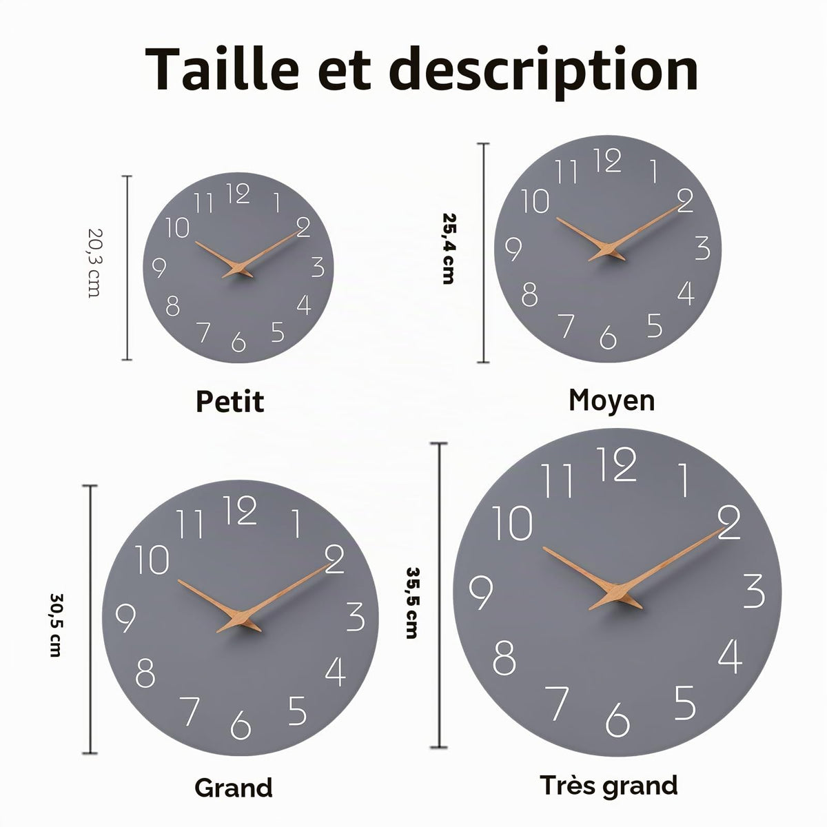Mosewa Horloge Murale, 20cm Silencieuse sans tic-tac, Design Moderne en Bois, Parfaite pour la Décoration de la Chambre, du Salon, de la Cuisine, de la Salle de Bain et du Bureau, Noire