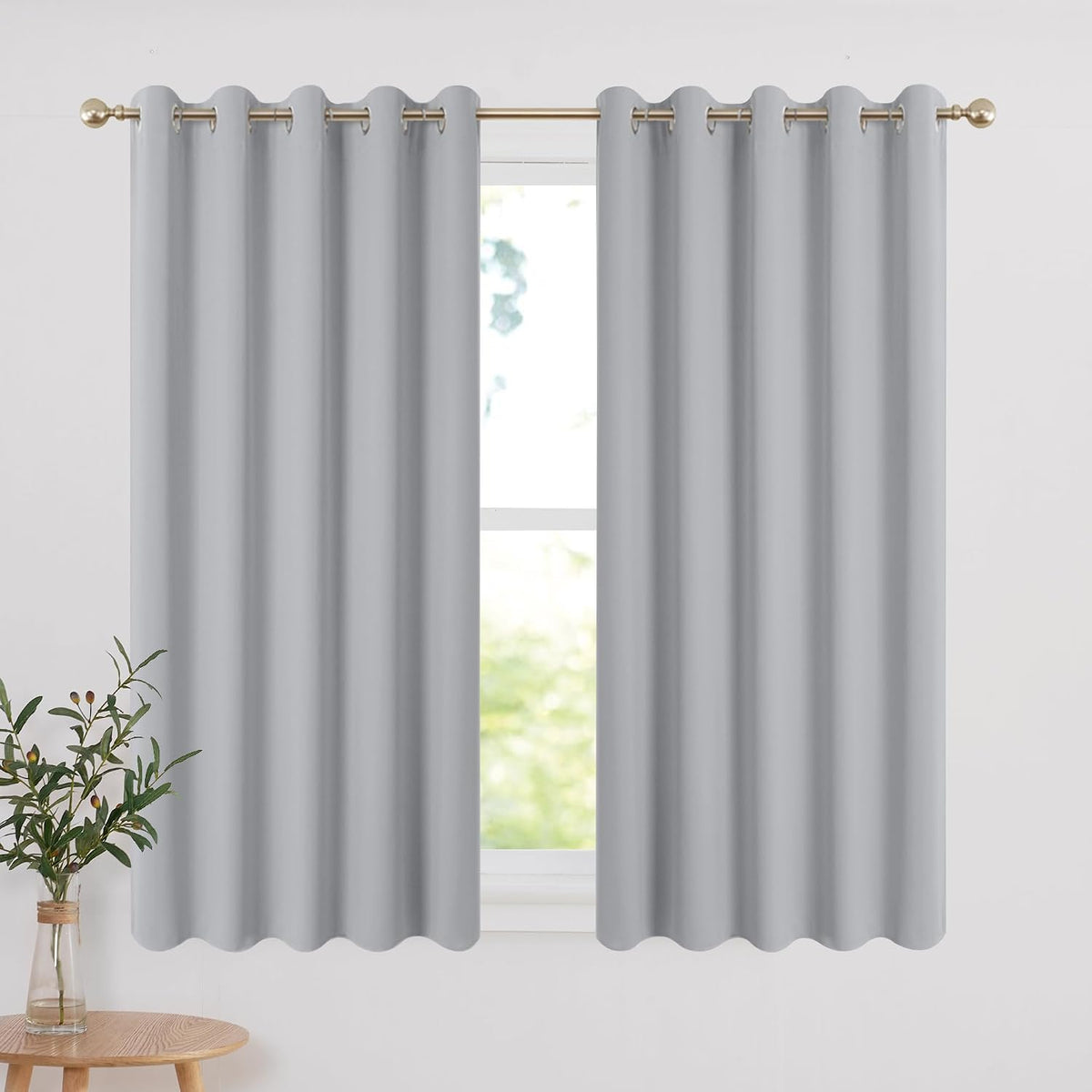 PONY DANCE Lot de 2 Rideau Occultant Thermique Isolant Anti Froid et Chaleur 140x240 (lxH) Tenture Opaque à Oeillets Isolation Lumiere Uv Decoration Chambre Maison Salon Intérieurs, Gris | 140x240 (lxH),Tenture Opaque à Oeillets, Isolation Lumiere anti Uv