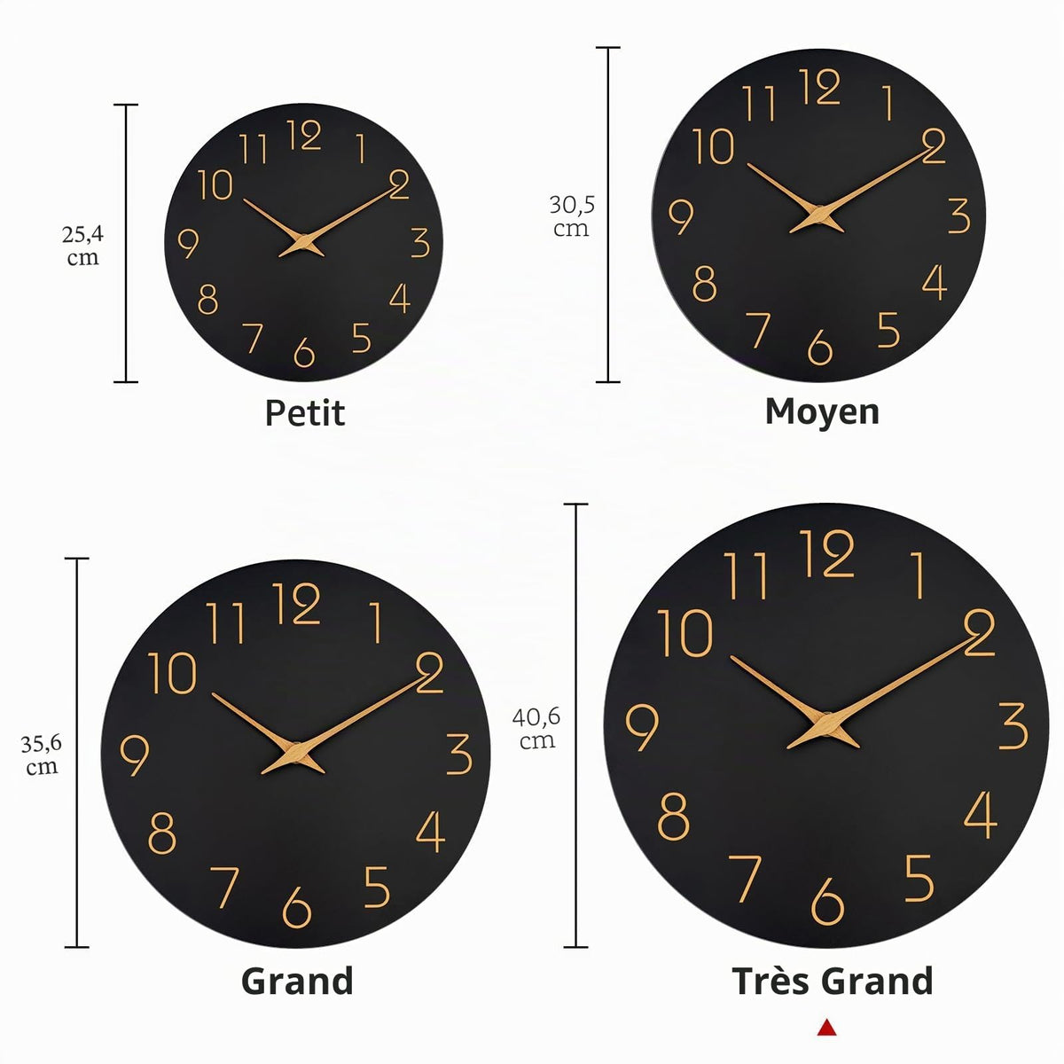 Mosewa Horloge Murale, 20cm Silencieuse sans tic-tac, Design Moderne en Bois, Parfaite pour la Décoration de la Chambre, du Salon, de la Cuisine, de la Salle de Bain et du Bureau, Noire