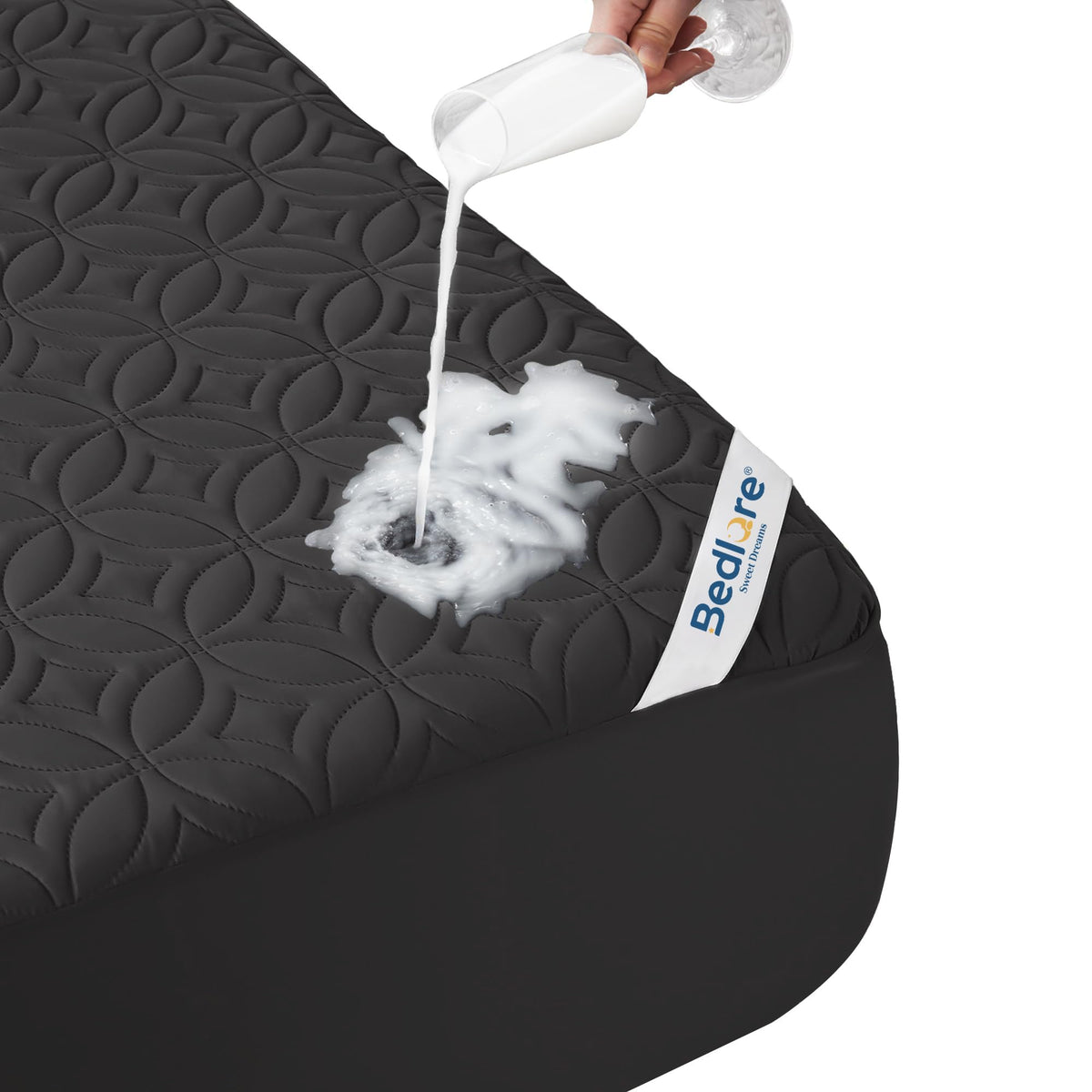 Protège-matelas imperméable BEDLORE, taille King | Bonnets profonds adaptés aux matelas de 15 à 46 cm (6 à 18 pouces), housse douce, silencieuse et résistante aux salissures, lavable (pour maison, chambre, hôtel) – Gris