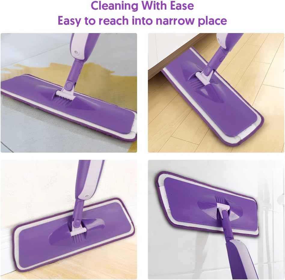 Balais Serpillère Vaporisateur, MEXERRIS Balai Lave Sol avec 2 Reservoirs | Spray Mop Professionnel Microfibre Mop Pulvérisateur pour la Maison, la Cuisine, Bois, Parquet, Stratifié, Bois, Carrelage