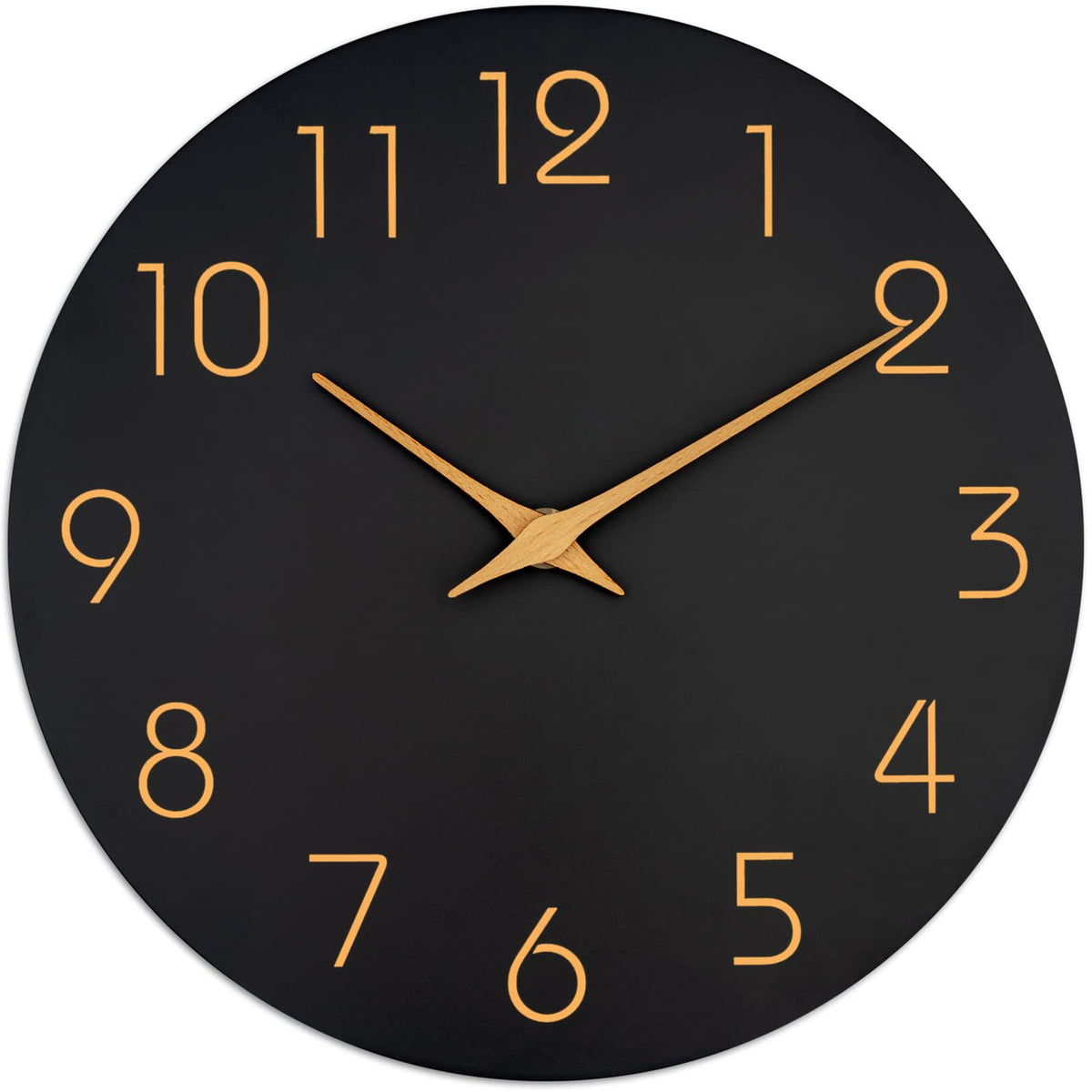 Mosewa Horloge Murale, 20cm Silencieuse sans tic-tac, Design Moderne en Bois, Parfaite pour la Décoration de la Chambre, du Salon, de la Cuisine, de la Salle de Bain et du Bureau, Noire