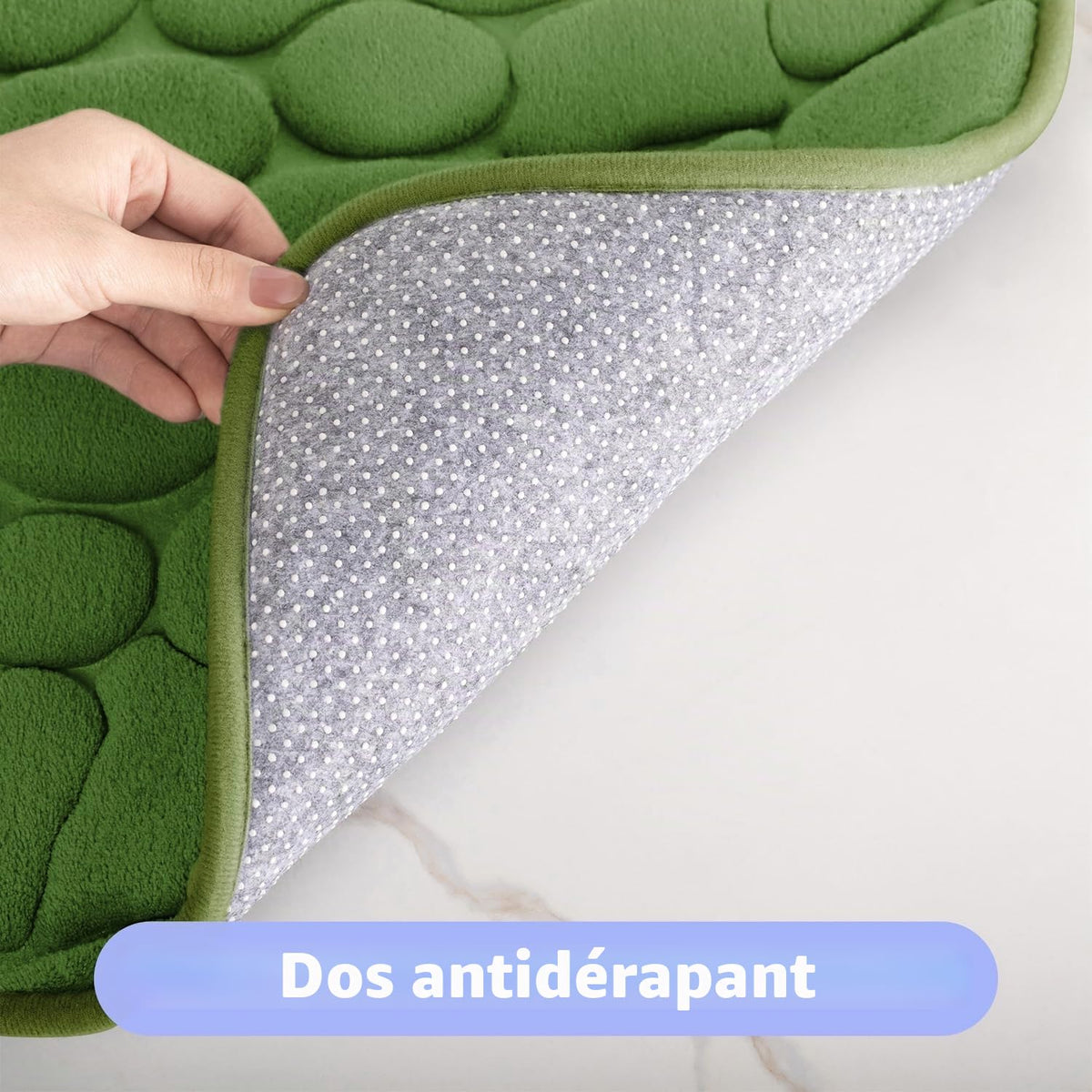 chakme Tapis de Bain en Mousse à mémoire de Forme - Tapis de Douche Absorbant - Tapis de Bain - Tapis décoratif - Antidérapant - pour Salle de Bain et Salon - 43 x 61 cm - Gris foncé