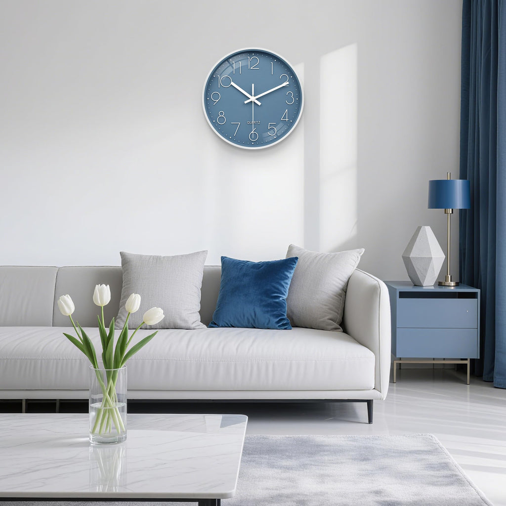 VIKMARI Horloge Murale 20 cm Moderne, Silencieuse, Or Rose, Cuisine, Salon | Décoration cuisine, horloge design moderne, grands chiffres 3D, silencieuse sans tic-tac, idéale pour salon et chambre