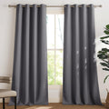 PONY DANCE Lot de 2 Rideau Occultant Thermique Isolant Anti Froid et Chaleur 140x240 (lxH) Tenture Opaque à Oeillets Isolation Lumiere Uv Decoration Chambre Maison Salon Intérieurs, Gris | 140x240 (lxH),Tenture Opaque à Oeillets, Isolation Lumiere anti Uv