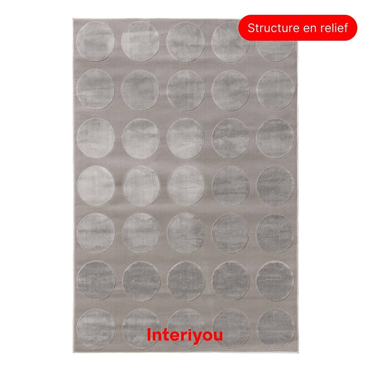 Interiyou Tapis Salon à Poils Courts Cannes - 120x170 Crème - Motif bohème scandinave avec Effet 3D - Plat et géométrique - Poil Ras pour Chambre, Couloir, Bureau