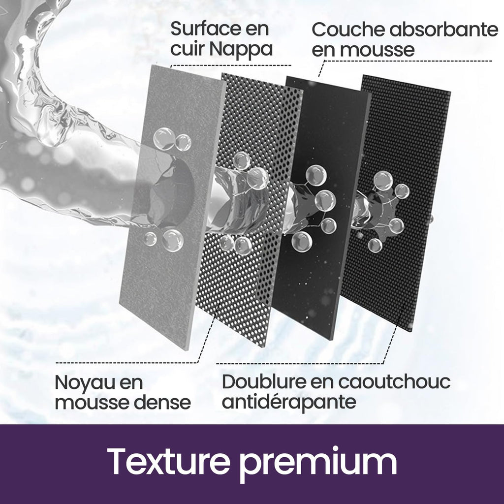 DEXI Tapis de Bain Antidérapant Ultra Mince 40x60cm Noir | Super Absorbant, Sèche Rapide, Motif Marbre Moderne, Facile à Nettoyer, pour Salle de Bain, Baignoire et Douche