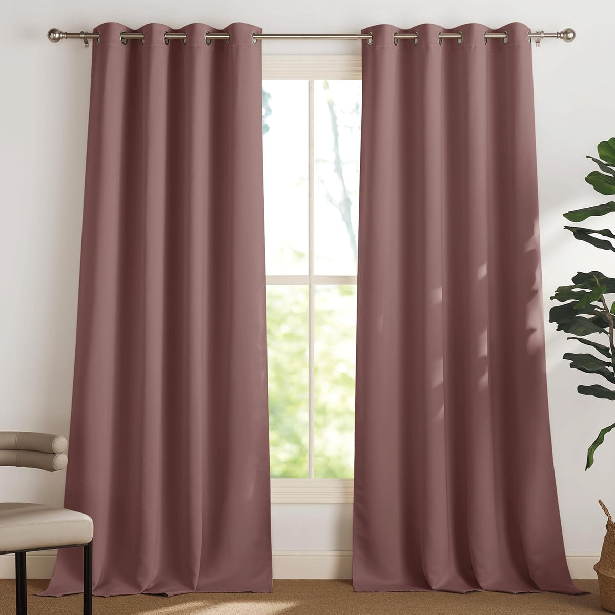 PONY DANCE Lot de 2 Rideau Occultant Thermique Isolant Anti Froid et Chaleur 140x240 (lxH) Tenture Opaque à Oeillets Isolation Lumiere Uv Decoration Chambre Maison Salon Intérieurs, Gris | 140x240 (lxH),Tenture Opaque à Oeillets, Isolation Lumiere anti Uv