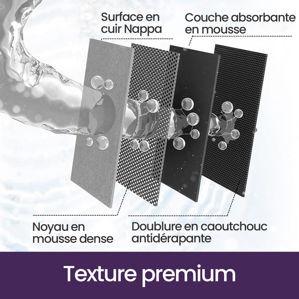 DEXI Tapis de Bain Antidérapant Ultra Mince 40x60cm Noir | Super Absorbant, Sèche Rapide, Motif Marbre Moderne, Facile à Nettoyer, pour Salle de Bain, Baignoire et Douche