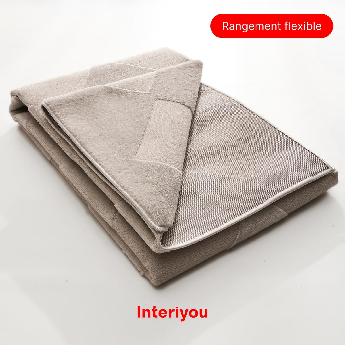 Interiyou Tapis Salon à Poils Courts Cannes - 120x170 Crème - Motif bohème scandinave avec Effet 3D - Plat et géométrique - Poil Ras pour Chambre, Couloir, Bureau