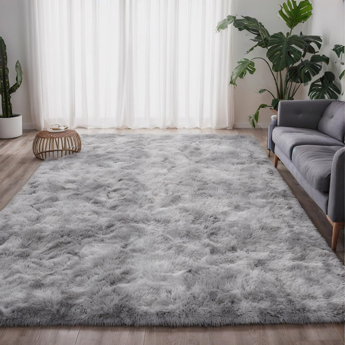 Tapis Salon Tapis Chambre 160x230CM, Dessous Antidérapant, Doux Moelleux (Gris Clair, 160x230cm)
