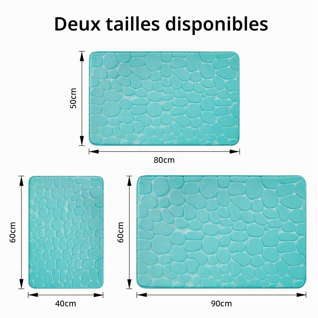 chakme Tapis de Bain en Mousse à mémoire de Forme - Tapis de Douche Absorbant - Tapis de Bain - Tapis décoratif - Antidérapant - pour Salle de Bain et Salon - 43 x 61 cm - Gris foncé