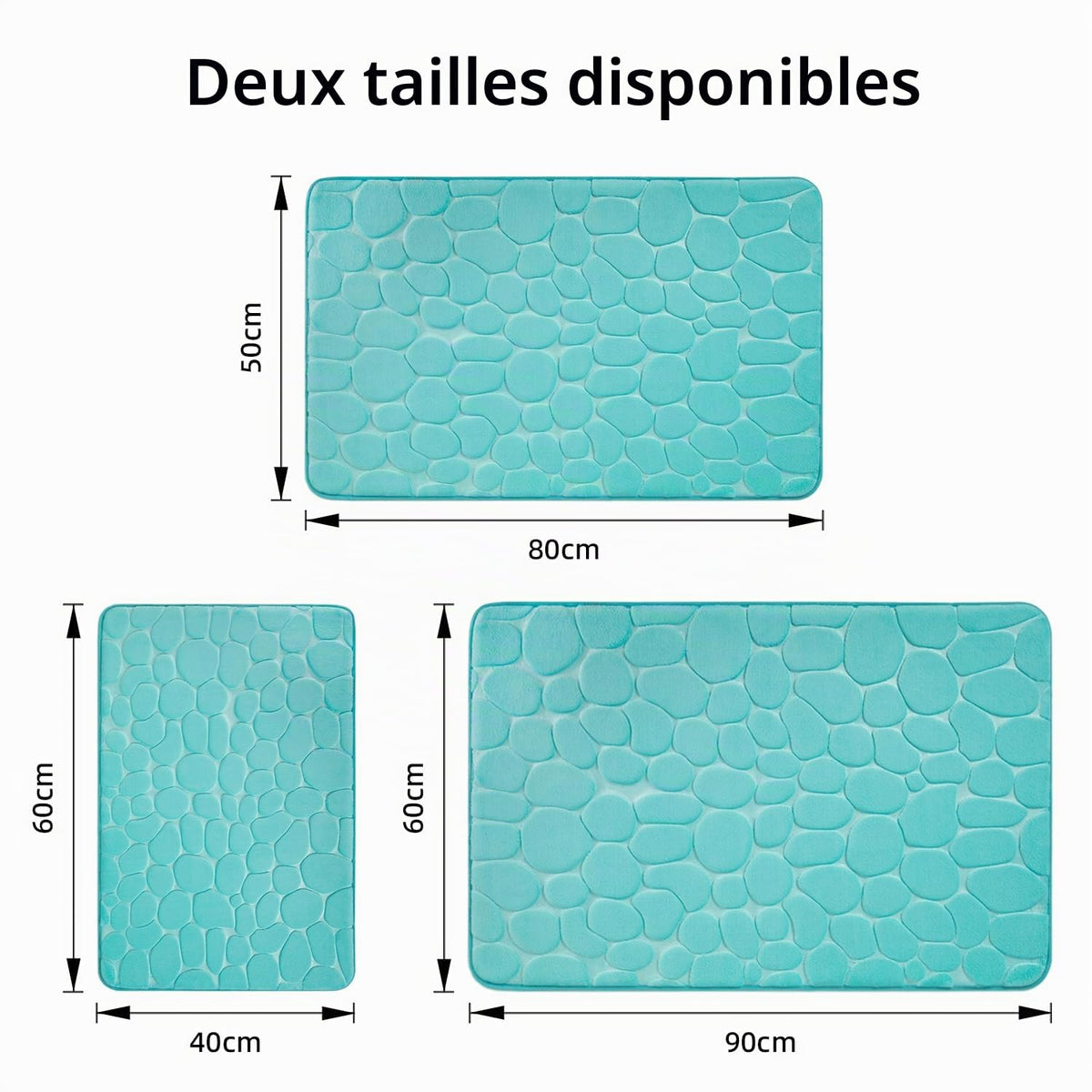 chakme Tapis de Bain en Mousse à mémoire de Forme - Tapis de Douche Absorbant - Tapis de Bain - Tapis décoratif - Antidérapant - pour Salle de Bain et Salon - 43 x 61 cm - Gris foncé