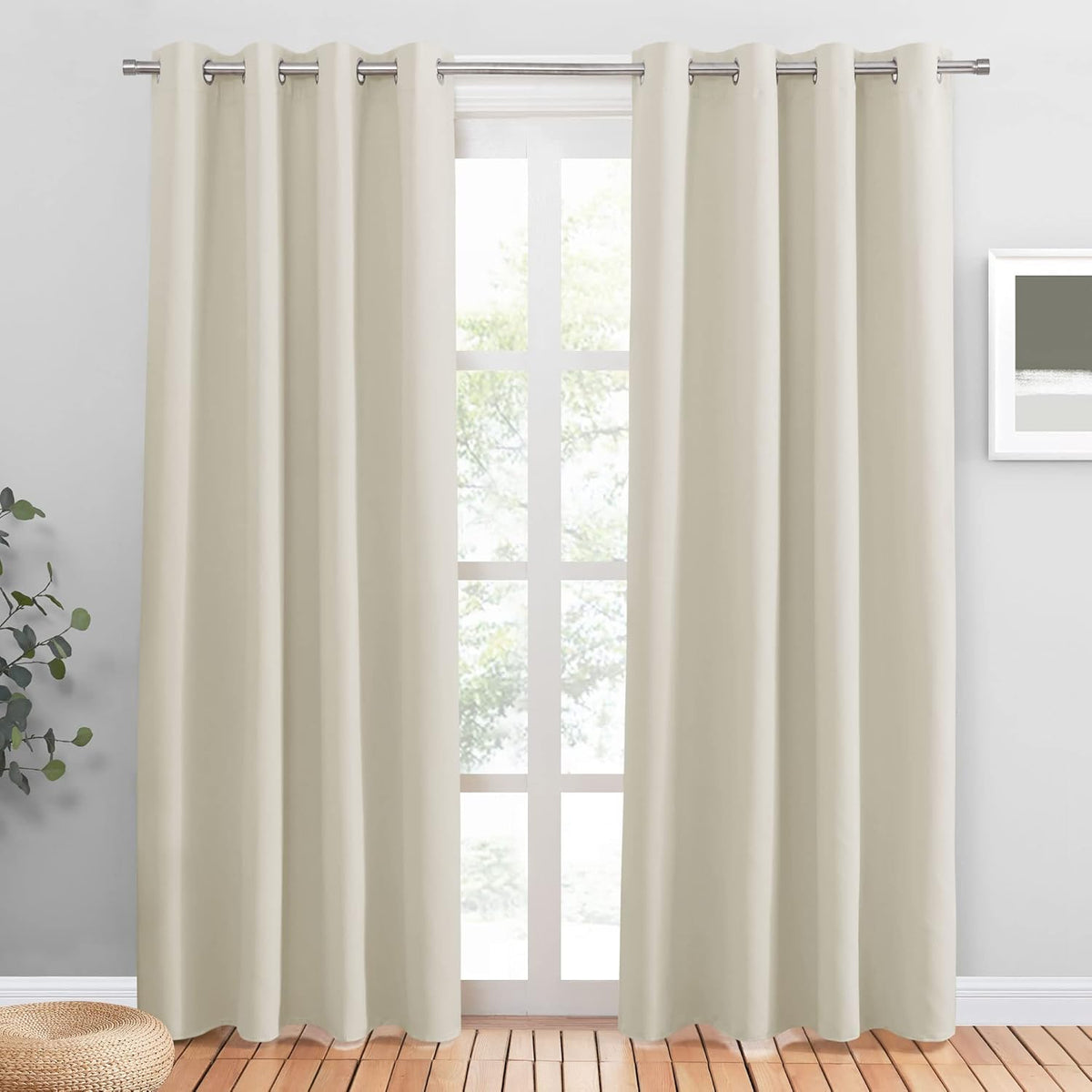PONY DANCE Lot de 2 Rideau Occultant Thermique Isolant Anti Froid et Chaleur 140x240 (lxH) Tenture Opaque à Oeillets Isolation Lumiere Uv Decoration Chambre Maison Salon Intérieurs, Gris | 140x240 (lxH),Tenture Opaque à Oeillets, Isolation Lumiere anti Uv