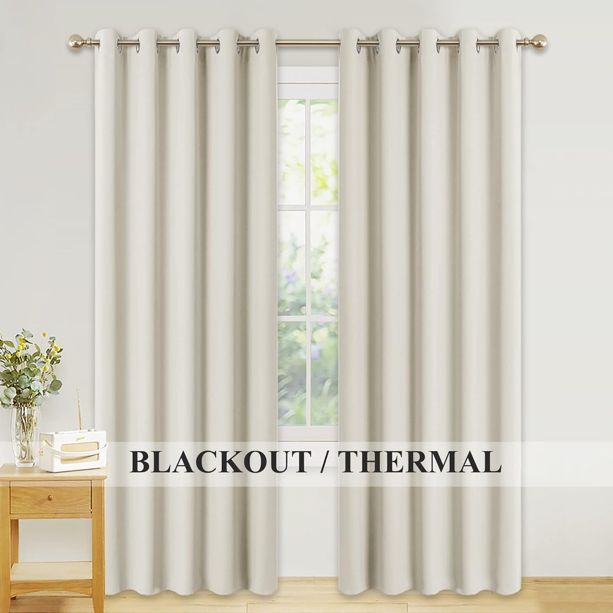 PONY DANCE Lot de 2 Rideau Occultant Thermique Isolant Anti Froid et Chaleur 140x240 (lxH) Tenture Opaque à Oeillets Isolation Lumiere Uv Decoration Chambre Maison Salon Intérieurs, Gris | 140x240 (lxH),Tenture Opaque à Oeillets, Isolation Lumiere anti Uv