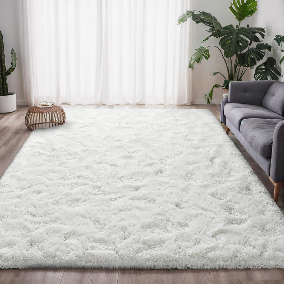 Tapis Salon Tapis Chambre 160x230CM, Dessous Antidérapant, Doux Moelleux (Gris Clair, 160x230cm)
