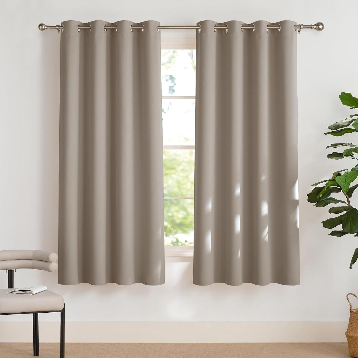 PONY DANCE Lot de 2 Rideau Occultant Thermique Isolant Anti Froid et Chaleur 140x240 (lxH) Tenture Opaque à Oeillets Isolation Lumiere Uv Decoration Chambre Maison Salon Intérieurs, Gris | 140x240 (lxH),Tenture Opaque à Oeillets, Isolation Lumiere anti Uv