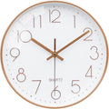 VIKMARI Horloge Murale 20 cm Moderne, Silencieuse, Or Rose, Cuisine, Salon | Décoration cuisine, horloge design moderne, grands chiffres 3D, silencieuse sans tic-tac, idéale pour salon et chambre