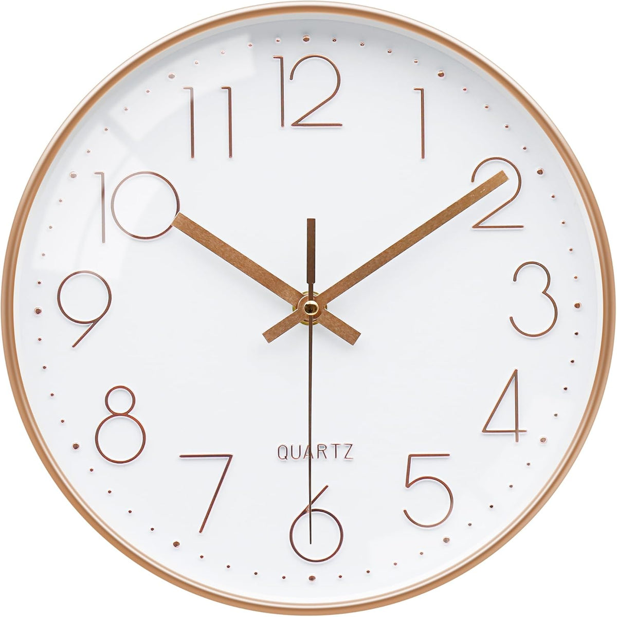 VIKMARI Horloge Murale 20 cm Moderne, Silencieuse, Or Rose, Cuisine, Salon | Décoration cuisine, horloge design moderne, grands chiffres 3D, silencieuse sans tic-tac, idéale pour salon et chambre