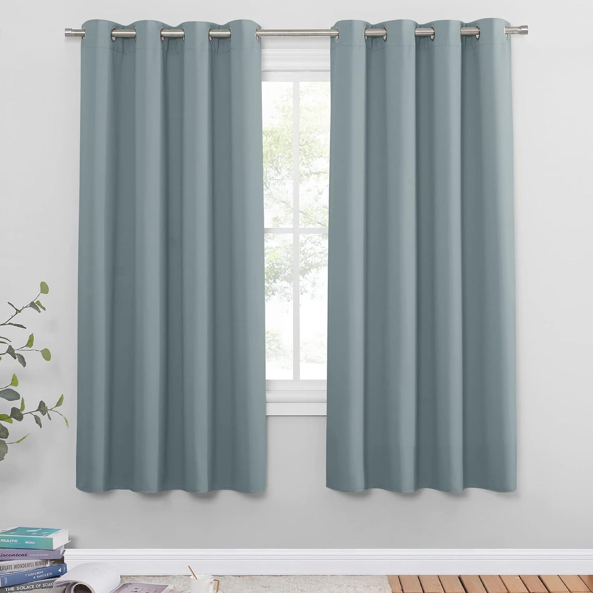 PONY DANCE Lot de 2 Rideau Occultant Thermique Isolant Anti Froid et Chaleur 140x240 (lxH) Tenture Opaque à Oeillets Isolation Lumiere Uv Decoration Chambre Maison Salon Intérieurs, Gris | 140x240 (lxH),Tenture Opaque à Oeillets, Isolation Lumiere anti Uv