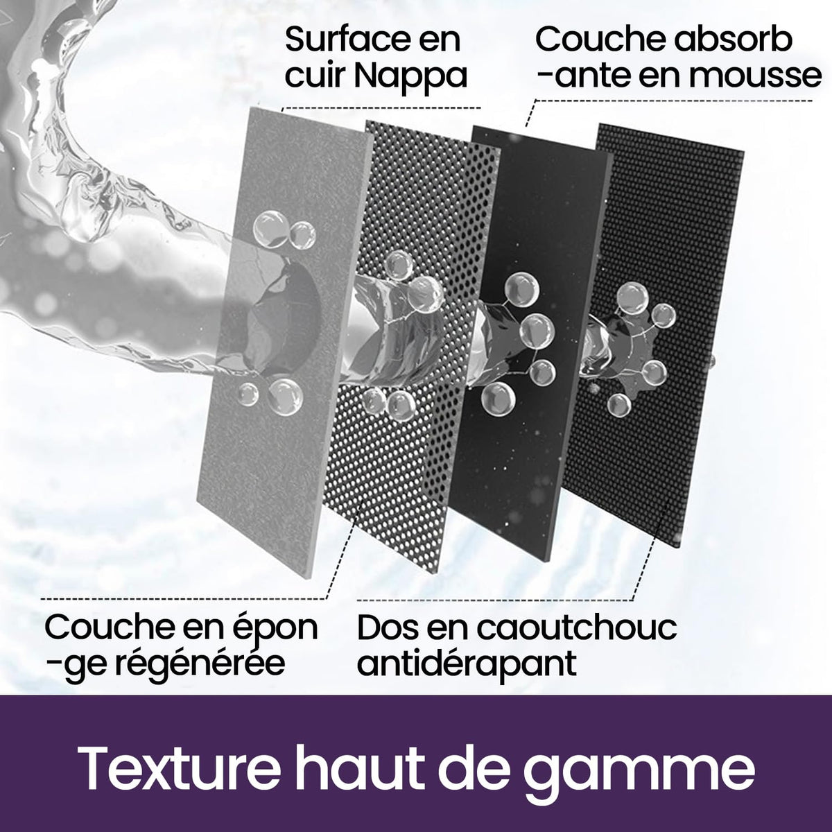 DEXI Tapis de Bain Antidérapant Ultra Mince 40x60cm Noir | Super Absorbant, Sèche Rapide, Motif Marbre Moderne, Facile à Nettoyer, pour Salle de Bain, Baignoire et Douche