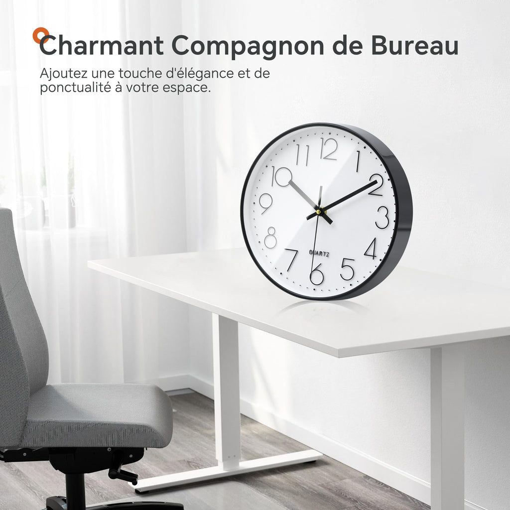 VIKMARI Horloge Murale 20 cm Moderne, Silencieuse, Or Rose, Cuisine, Salon | Décoration cuisine, horloge design moderne, grands chiffres 3D, silencieuse sans tic-tac, idéale pour salon et chambre