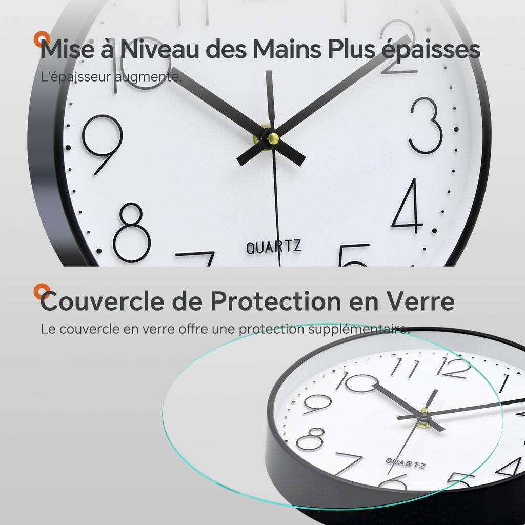 VIKMARI Horloge Murale 20 cm Moderne, Silencieuse, Or Rose, Cuisine, Salon | Décoration cuisine, horloge design moderne, grands chiffres 3D, silencieuse sans tic-tac, idéale pour salon et chambre