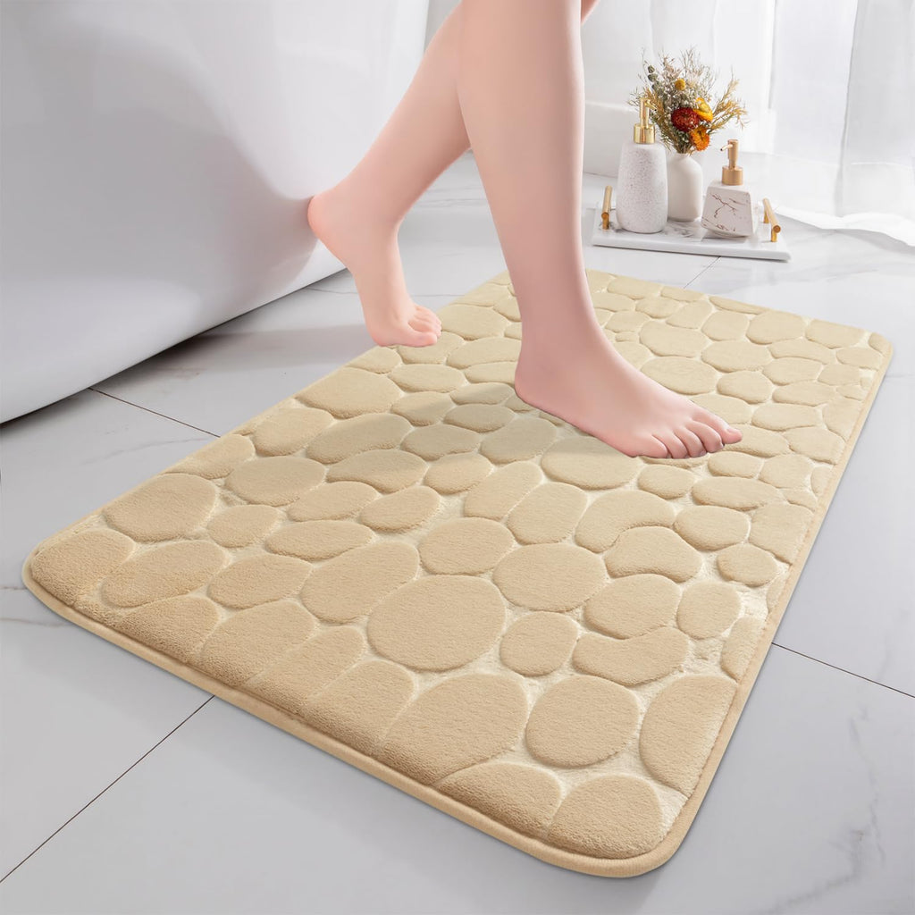 chakme Tapis de Bain en Mousse à mémoire de Forme - Tapis de Douche Absorbant - Tapis de Bain - Tapis décoratif - Antidérapant - pour Salle de Bain et Salon - 43 x 61 cm - Gris foncé