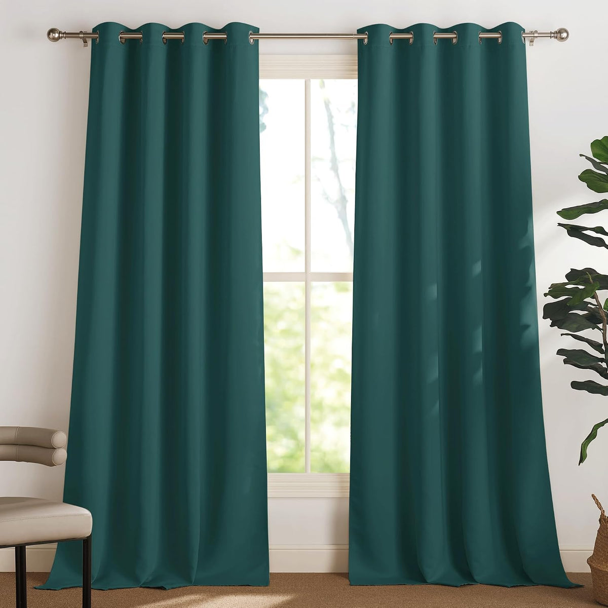 PONY DANCE Lot de 2 Rideau Occultant Thermique Isolant Anti Froid et Chaleur 140x240 (lxH) Tenture Opaque à Oeillets Isolation Lumiere Uv Decoration Chambre Maison Salon Intérieurs, Gris | 140x240 (lxH),Tenture Opaque à Oeillets, Isolation Lumiere anti Uv