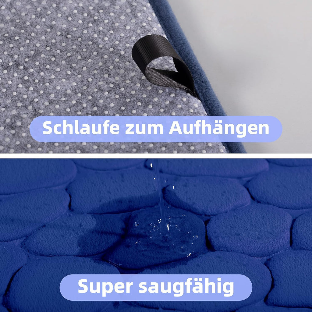 chakme Tapis de Bain en Mousse à mémoire de Forme - Tapis de Douche Absorbant - Tapis de Bain - Tapis décoratif - Antidérapant - pour Salle de Bain et Salon - 43 x 61 cm - Gris foncé