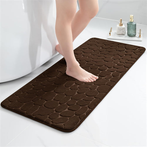 chakme Tapis de Bain en Mousse à mémoire de Forme - Tapis de Douche Absorbant - Tapis de Bain - Tapis décoratif - Antidérapant - pour Salle de Bain et Salon - 43 x 61 cm - Gris foncé