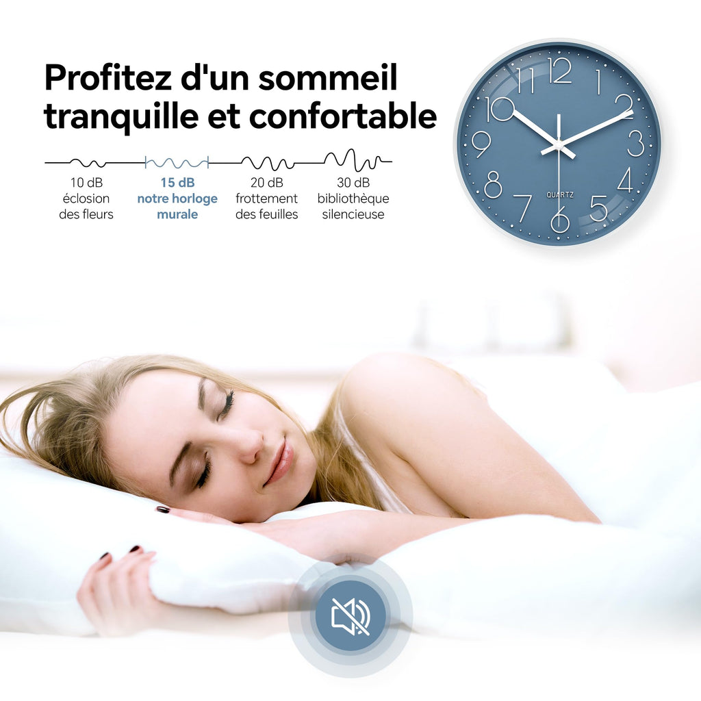 VIKMARI Horloge Murale 20 cm Moderne, Silencieuse, Or Rose, Cuisine, Salon | Décoration cuisine, horloge design moderne, grands chiffres 3D, silencieuse sans tic-tac, idéale pour salon et chambre