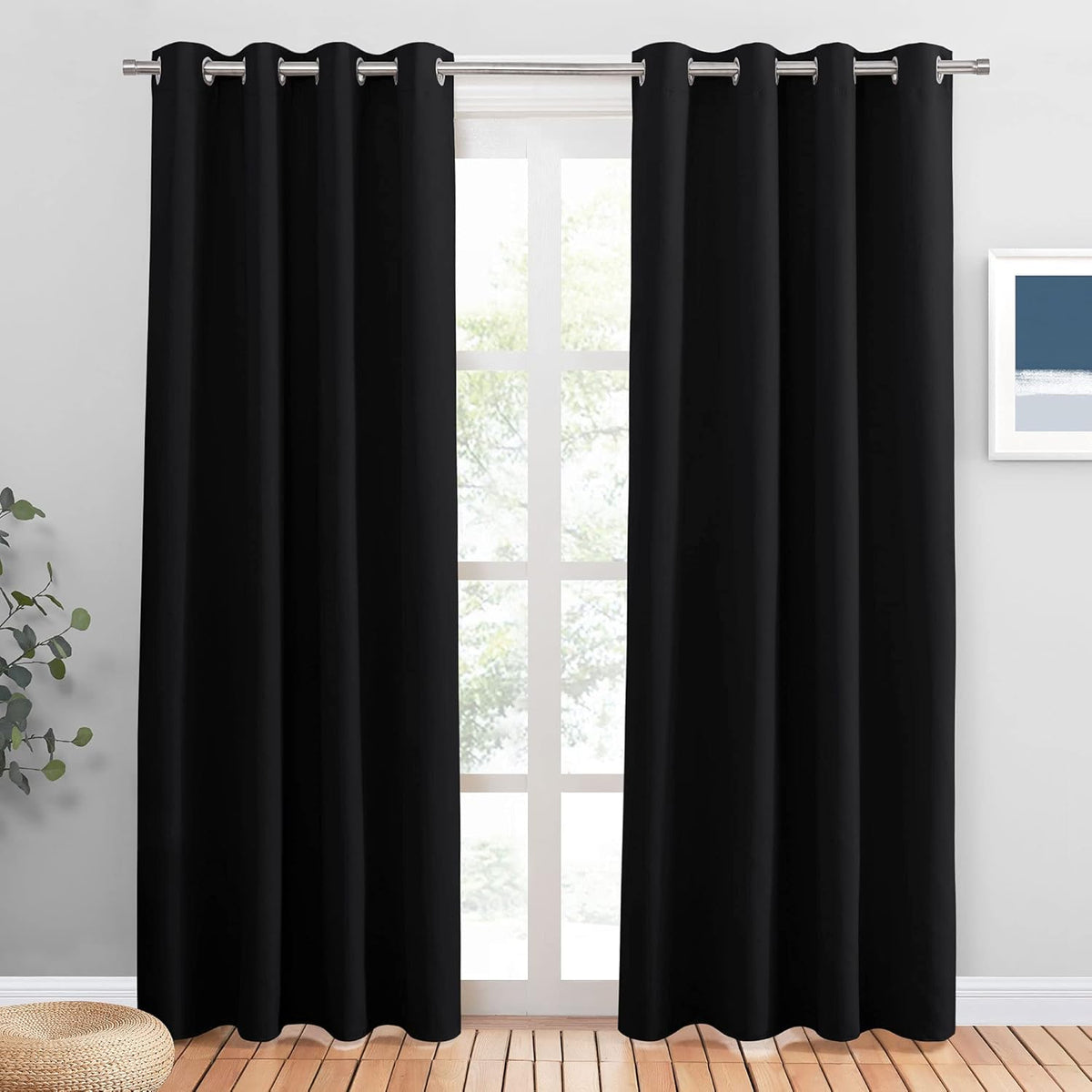 PONY DANCE Lot de 2 Rideau Occultant Thermique Isolant Anti Froid et Chaleur 140x240 (lxH) Tenture Opaque à Oeillets Isolation Lumiere Uv Decoration Chambre Maison Salon Intérieurs, Gris | 140x240 (lxH),Tenture Opaque à Oeillets, Isolation Lumiere anti Uv