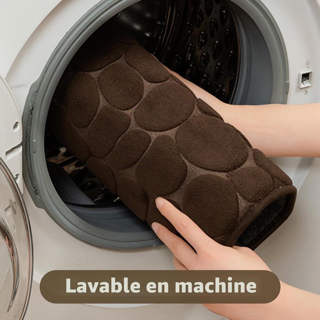 chakme Tapis de Bain en Mousse à mémoire de Forme - Tapis de Douche Absorbant - Tapis de Bain - Tapis décoratif - Antidérapant - pour Salle de Bain et Salon - 43 x 61 cm - Gris foncé
