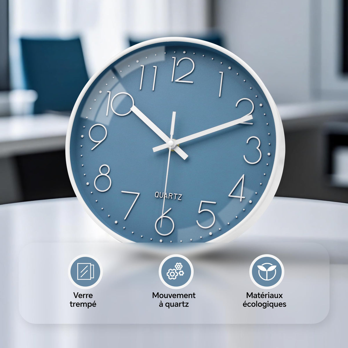VIKMARI Horloge Murale 20 cm Moderne, Silencieuse, Or Rose, Cuisine, Salon | Décoration cuisine, horloge design moderne, grands chiffres 3D, silencieuse sans tic-tac, idéale pour salon et chambre