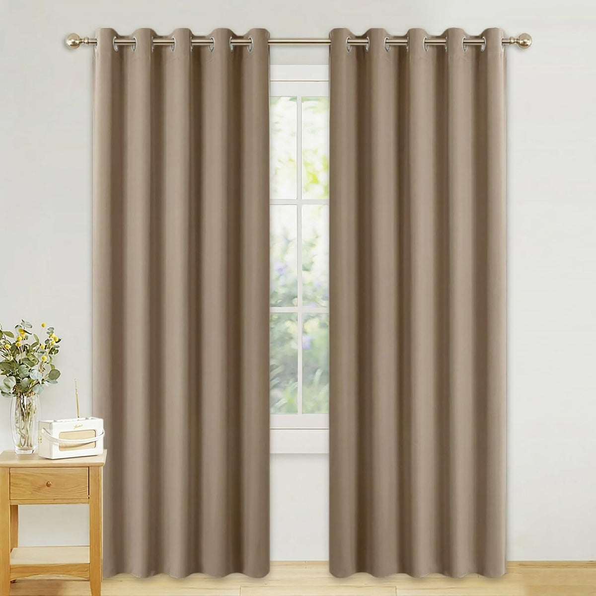 PONY DANCE Lot de 2 Rideau Occultant Thermique Isolant Anti Froid et Chaleur 140x240 (lxH) Tenture Opaque à Oeillets Isolation Lumiere Uv Decoration Chambre Maison Salon Intérieurs, Gris | 140x240 (lxH),Tenture Opaque à Oeillets, Isolation Lumiere anti Uv