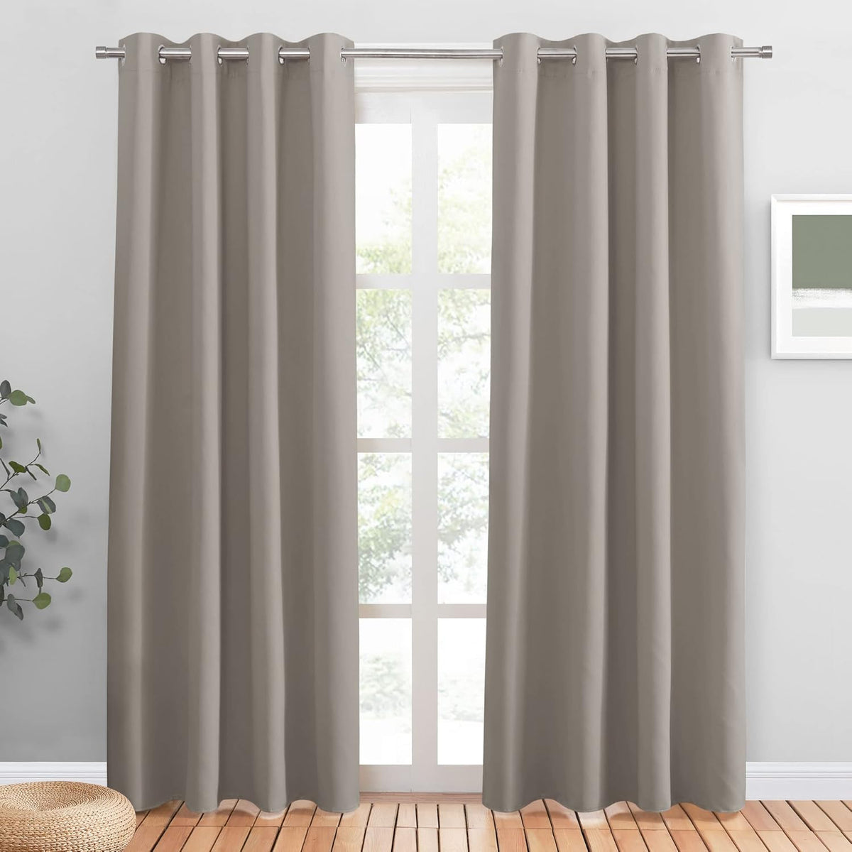 PONY DANCE Lot de 2 Rideau Occultant Thermique Isolant Anti Froid et Chaleur 140x240 (lxH) Tenture Opaque à Oeillets Isolation Lumiere Uv Decoration Chambre Maison Salon Intérieurs, Gris | 140x240 (lxH),Tenture Opaque à Oeillets, Isolation Lumiere anti Uv